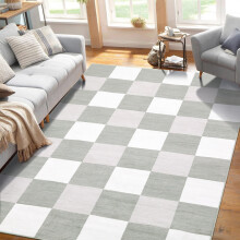 Haperlare plaid area rug grey 5 ft x 7 ft