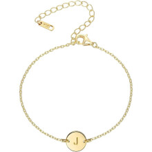 18K Gold Plated Stainless Steel Initial Bracelet J Charm