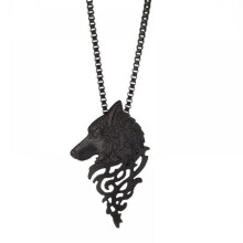 Men's Retro Wolf Head Pendant Necklace 1 piece