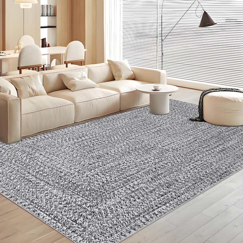 Haperlare woven modern area rug grey 5' x 7'
