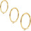 18k Gold Hinged Hoop Earring Set 6mm 8mm 10mm 1