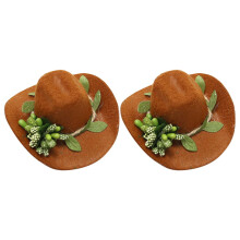 Haust wine bottle cowboy hat decor set of 2