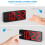 ORIA LED alarm clock with temperature display 6.5 inch red 4