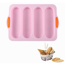 Silicone 4-Hole Baguette Pan for French Bread and Hot Dog