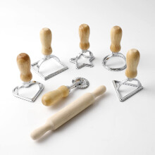 Ravioli Cutter Stamp Mold Set 4 inch 7 pcs with Rolling Pin