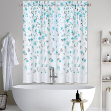 Haperlare Cafe Curtains Green Watercolor Floral 26x45 in