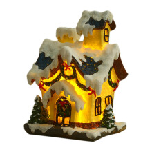 LED Christmas Village Houses Resin Ornament 3.54x3.15x4.72