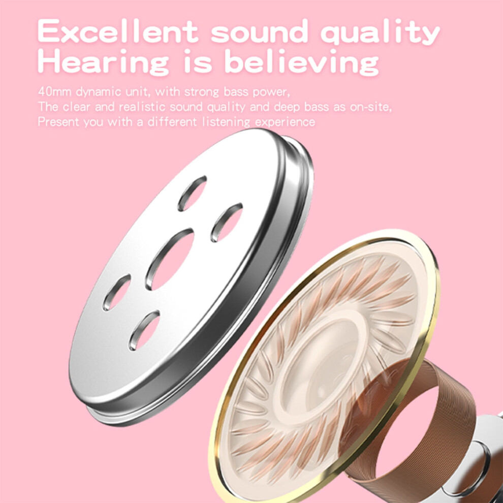 Kabnic Bluetooth 5.3 Over-Ear Headphones With Cat Ears 9314556869716