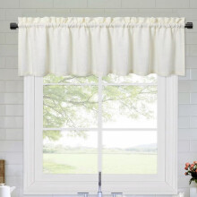Kitchen Curtain Valance Waffle Weave Waterproof Light