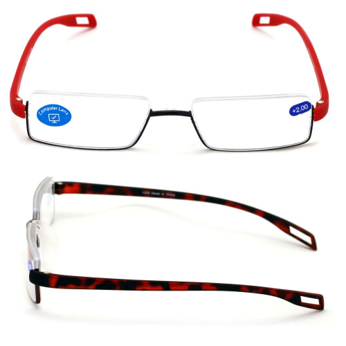Reading Glasses Featherweight Half Rim +2.00 2 Pairs 2