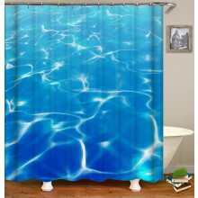 Ocean Wave Shower Curtain Blue Ripple Polyester 72" x 72"