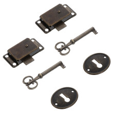 Antique-Style Furniture Lock Box with Silver Legs, 2 pcs