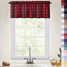 Kitchen valance curtain farmhouse gingham pattern 52x15