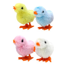 Wind-Up Jumping Chicken Plush Toys 12pcs Mix Color
