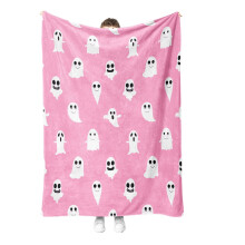 Harliver Halloween ghost pink flannel throw blanket 27.55 x