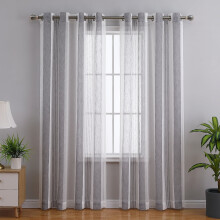 Haperlare sheer stripe farmhouse curtains faux linen dark