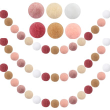Felt Ball Garland Colorful Pom Poms 4 Strings