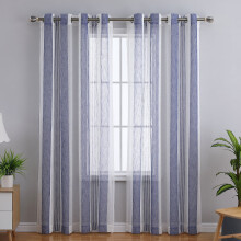 Haperlare sheer grommet curtains navy blue 2 panels