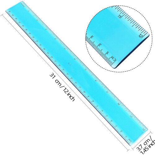 Plastic Straight Ruler Assorted Colors 12 Inch 3 Pack 1