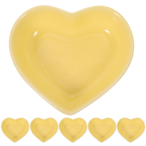 Heart-Shaped Ceramic Bowls 6 pcs