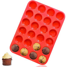 Happon silicone muffin pan - 24-cup nonstick red