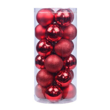 Christmas Baubles Decorations Red 1.18 Inch 24PCS