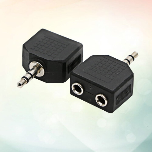 3.5mm Mono Y-Splitter Adapter 2 pcs Black 2