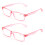 Reading Glasses Rectangular Translucent Coral Pink +3.25 2 2