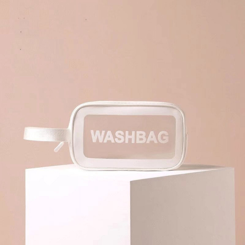 Portable frosted cosmetic bag transparent small