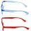 Reading Glasses Rectangular Translucent Blue Red 2 Pairs 3