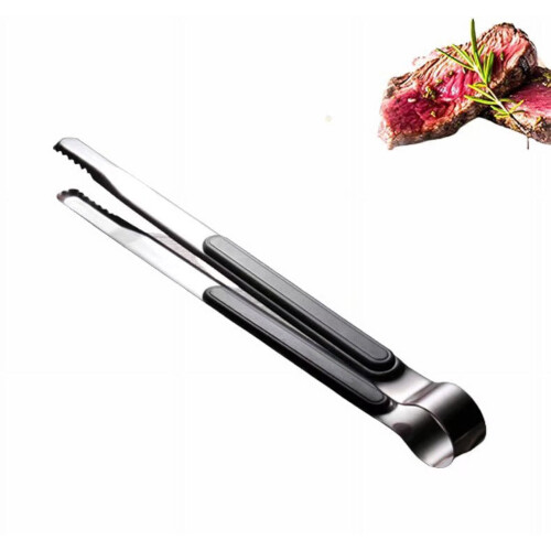 Kitchen Tongs Stainless Steel with Silicone Tips Light Grey