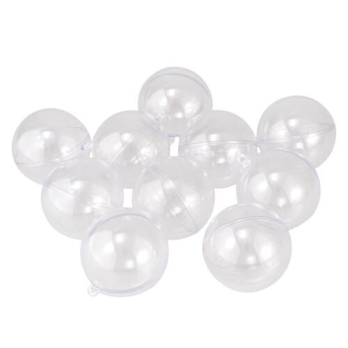 Clear DIY Fillable Ornaments 5cm Pack of 10 1