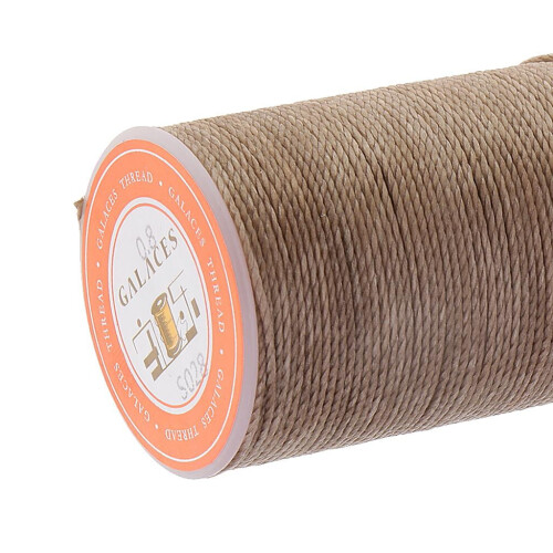 Polyester leather sewing thread cord 0.8mm 55m coffee 2
