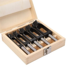 5-Teiliges Holzstopfen-Schneider-Set für Holzarbeiten, Lochstopfen-Schneider, Bohrer-Kit, Holzzapfen, Kork mit Aufbewahrungsbox Aus Holz