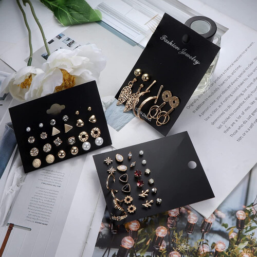 Women's Assorted Stud Earrings Set 61-63 Pairs 1