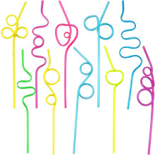 Crazy Straws Colorful Reusable 10 Pcs
