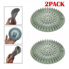 Hair Catcher Silicone Drain Cover Green 2 Pack