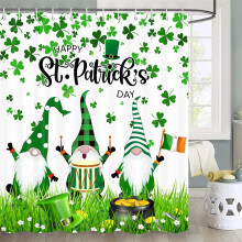 St Patrick's Day shower curtain green clover pattern 70x70