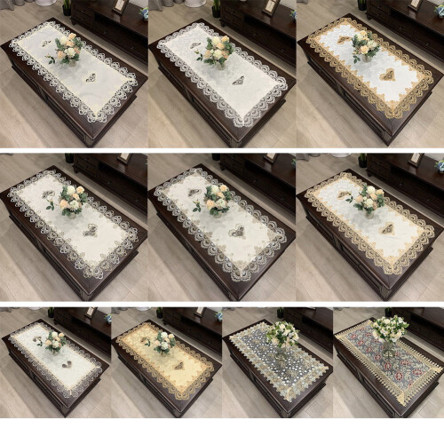 European embroidered table runner rectangle lace 50x100cm 1
