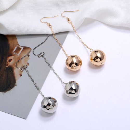 SUNRI disco ball earrings golden silver 1 set 2