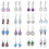 SUNRI teardrop crystal dangle earrings 16 pairs 2