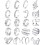 Jstyle Adjustable Ear Cuffs Set Stainless Steel 20 pcs 8
