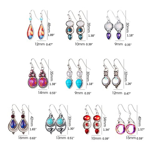 SUNRI teardrop crystal dangle earrings 16 pairs 2