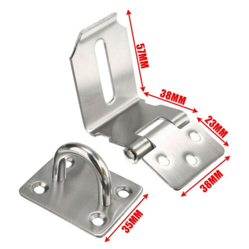 Gate latch lock stainless steel 90-degree hasp and staple 2