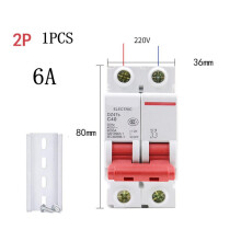 AC miniature circuit breaker 2P DIN rail mount 6A