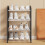 Doorway Shoe Rack with Handrail 4-Tier Entry Storage 5