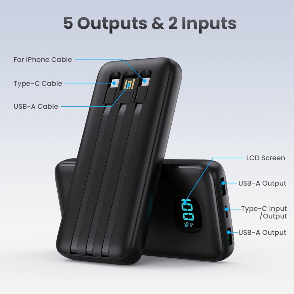 Portable Charger 13800Mah Pd 3.0 With Cables 901175767579