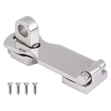 MARINE Grade Stainless Steel 3" Heavy Duty Door Hasp with Turning Padlock Eye Mount with Screws