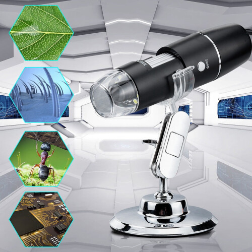 USB Digital Microscope 1000X with 8 LED Light and Handheld 2