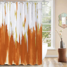 Burnt Orange Shower Curtain Abstract Art Waterproof 72x72 in